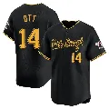 Men's Pittsburgh Pirates ＃14 Ed Ott Black Limited Alternate Jersey