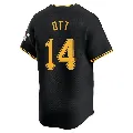 Men's Pittsburgh Pirates ＃14 Ed Ott Black Limited Alternate Jersey