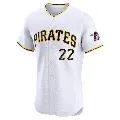 Men's Pittsburgh Pirates ＃22 Bert Blyleven White Elite Home Jersey
