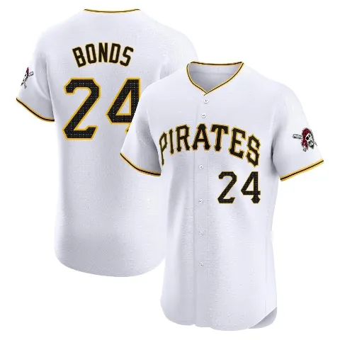 Men's Pittsburgh Pirates ＃24 Barry Bonds White Elite Home Jersey