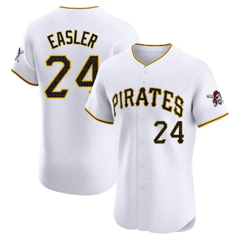 Men's Pittsburgh Pirates ＃24 Mike Easler White Elite Home Jersey