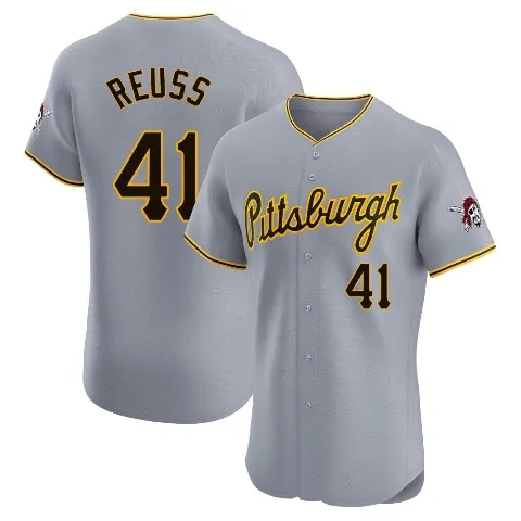 Men's Pittsburgh Pirates ＃41 Jerry Reuss Gray Elite Road Jersey