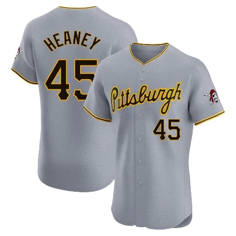 Men's Pittsburgh Pirates ＃45 Andrew Heaney Gray Elite Road Jersey