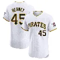 Men's Pittsburgh Pirates ＃45 Andrew Heaney White Elite Home Jersey