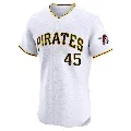 Men's Pittsburgh Pirates ＃45 Andrew Heaney White Elite Home Jersey