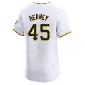 Men's Pittsburgh Pirates ＃45 Andrew Heaney White Elite Home Jersey