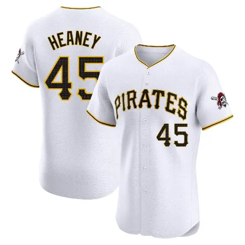 Men's Pittsburgh Pirates ＃45 Andrew Heaney White Elite Home Jersey
