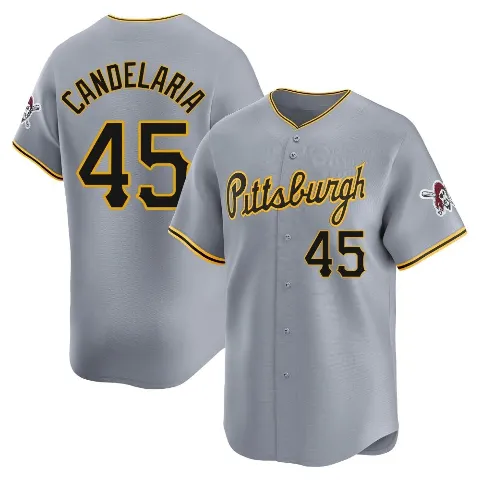 Men's Pittsburgh Pirates ＃45 John Candelaria Gray Limited Away Jersey