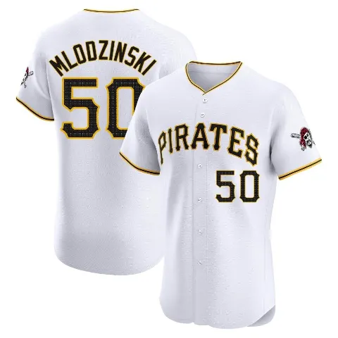Men's Pittsburgh Pirates ＃50 Carmen Mlodzinski White Elite Home Jersey