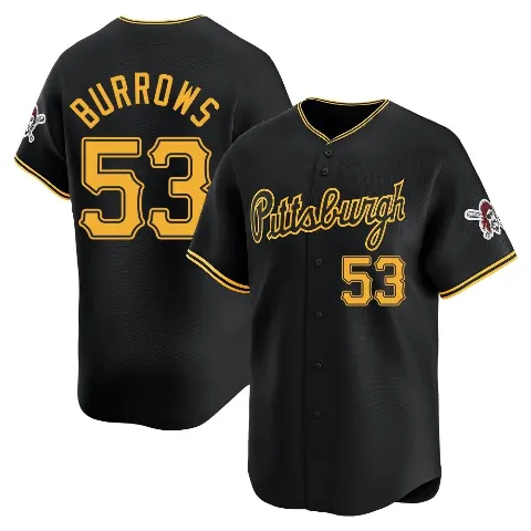 Men's Pittsburgh Pirates ＃53 Mike Burrows Black Limited Alternate Jersey