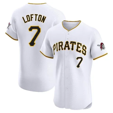 Men's Pittsburgh Pirates ＃7 Kenny Lofton White Elite Home Jersey