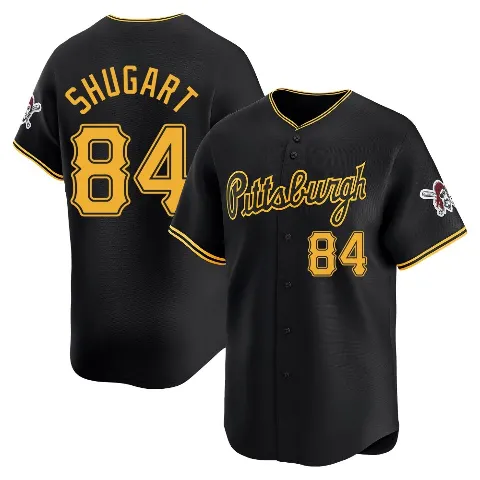 Men's Pittsburgh Pirates ＃84 Chase Shugart Black Limited Alternate Jersey