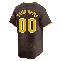 Men's San Diego Padres ＃00 Custom Brown Limited Away Jersey