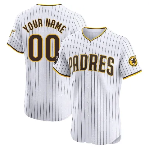 Men's San Diego Padres ＃00 Custom White Elite Home Patch Jersey