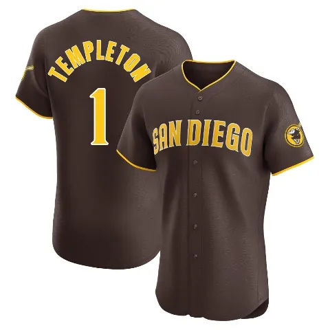 Men's San Diego Padres ＃1 Garry Templeton Brown Elite Road Vapor Premier Jersey