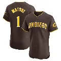 Men's San Diego Padres ＃1 Yuki Matsui Brown Elite Road Vapor Premier Jersey