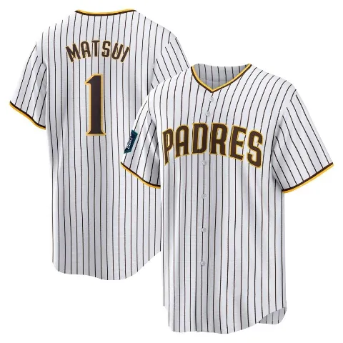 Men's San Diego Padres ＃1 Yuki Matsui White Replica 2024 World Tour Seoul Series Home Jersey