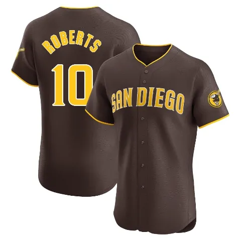 Men's San Diego Padres ＃10 Bip Roberts Brown Elite Road Vapor Premier Jersey