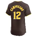 Men's San Diego Padres ＃12 Luis Campusano Brown Elite Road Vapor Premier Jersey
