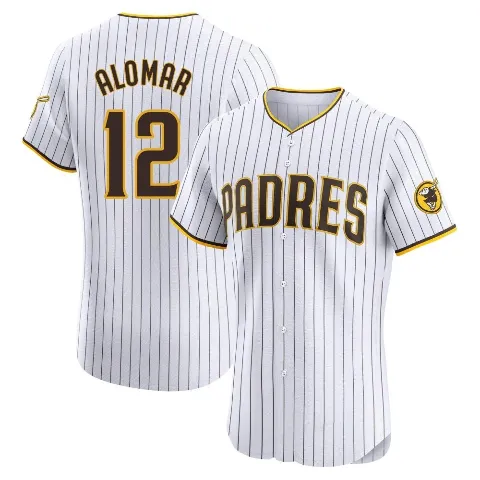 Men's San Diego Padres ＃12 Roberto Alomar White Elite Home Jersey