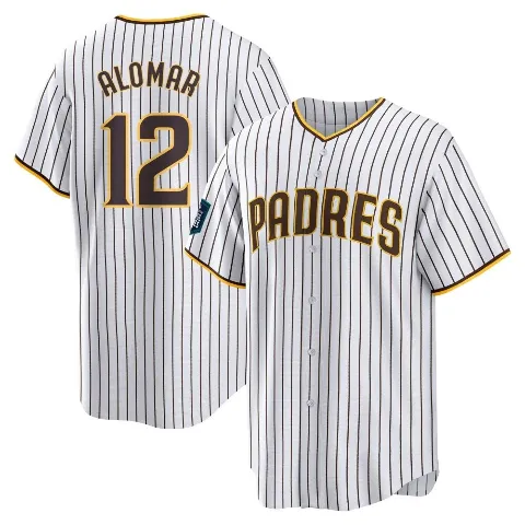 Men's San Diego Padres ＃12 Roberto Alomar White Replica 2024 World Tour Seoul Series Home Jersey