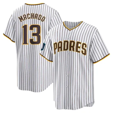 Men's San Diego Padres ＃13 Manny Machado White Replica 2024 World Tour Seoul Series Home Jersey