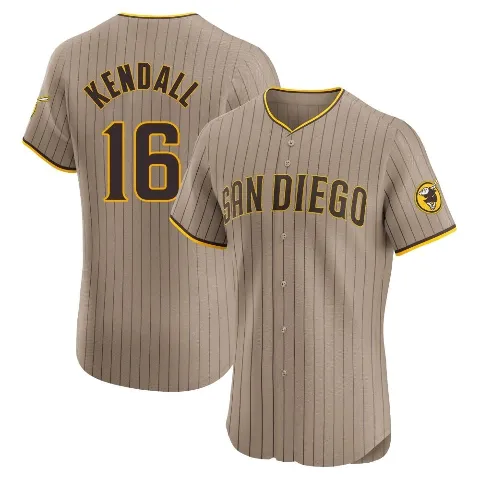 Men's San Diego Padres ＃16 Fred Kendall Brown Elite Alternate Jersey