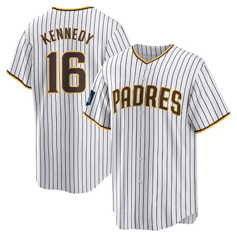 Men's San Diego Padres ＃16 Terry Kennedy White Replica 2024 World Tour Seoul Series Home Jersey