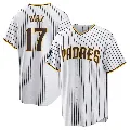 Men's San Diego Padres ＃17 Elias Diaz White Replica 2024 World Tour Seoul Series Home Jersey