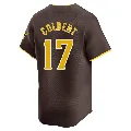 Men's San Diego Padres ＃17 Nate Colbert Brown Limited Away Jersey