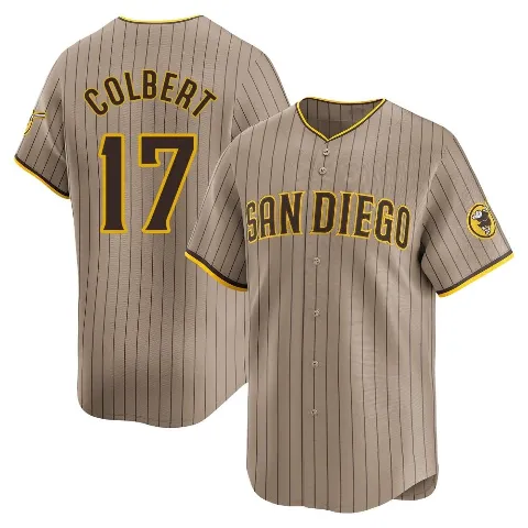 Men's San Diego Padres ＃17 Nate Colbert Limited Tan Alternate Jersey
