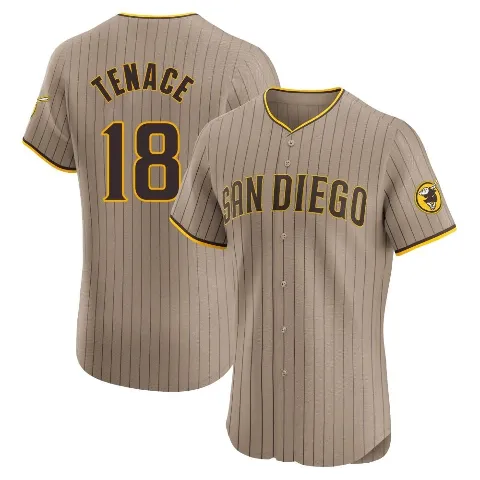 Men's San Diego Padres ＃18 Gene Tenace Brown Elite Alternate Jersey