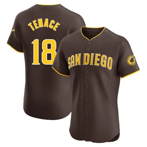 Men's San Diego Padres ＃18 Gene Tenace Brown Elite Road Vapor Premier Jersey