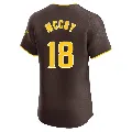 Men's San Diego Padres ＃18 Mason McCoy Brown Elite Road Vapor Premier Jersey