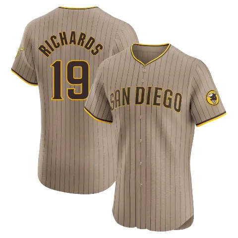 Men's San Diego Padres ＃19 Gene Richards Brown Elite Alternate Jersey