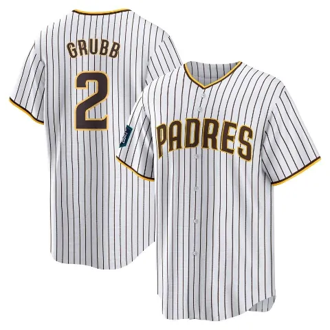 Men's San Diego Padres ＃2 Johnny Grubb White Replica 2024 World Tour Seoul Series Home Jersey