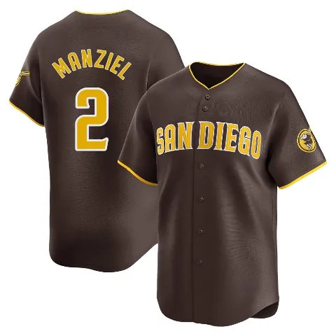 Men's San Diego Padres ＃2 Johnny Manziel Brown Limited Away Jersey