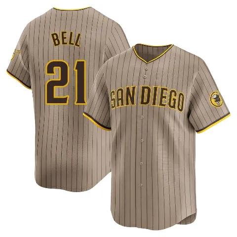 Men's San Diego Padres ＃21 Heath Bell Limited Tan Alternate Jersey