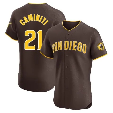 Men's San Diego Padres ＃21 Ken Caminiti Brown Elite Road Vapor Premier Jersey