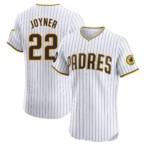 Men's San Diego Padres ＃22 Wally Joyner White Elite Home Patch Jersey