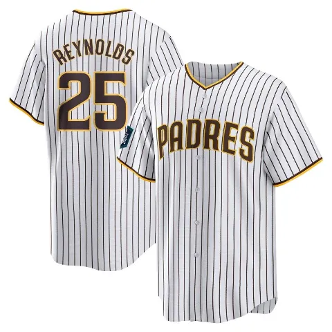 Men's San Diego Padres ＃25 Sean Reynolds White Replica 2024 World Tour Seoul Series Home Jersey