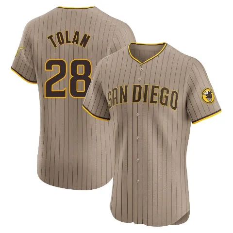 Men's San Diego Padres ＃28 Bobby Tolan Brown Elite Alternate Jersey
