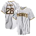 Men's San Diego Padres ＃28 Bobby Tolan White Replica 2024 World Tour Seoul Series Home Jersey