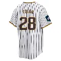 Men's San Diego Padres ＃28 Bobby Tolan White Replica 2024 World Tour Seoul Series Home Jersey