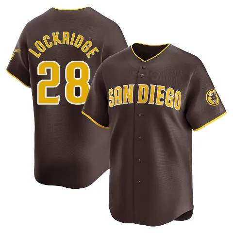 Men's San Diego Padres ＃28 Brandon Lockridge Brown Limited Away Jersey