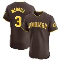 Men's San Diego Padres ＃3 Jackson Merrill Brown Elite Road Vapor Premier Jersey