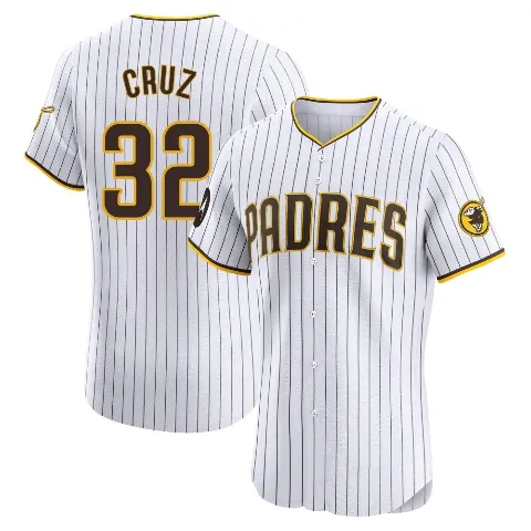 Men's San Diego Padres ＃32 Nelson Cruz White Elite Home Patch Jersey