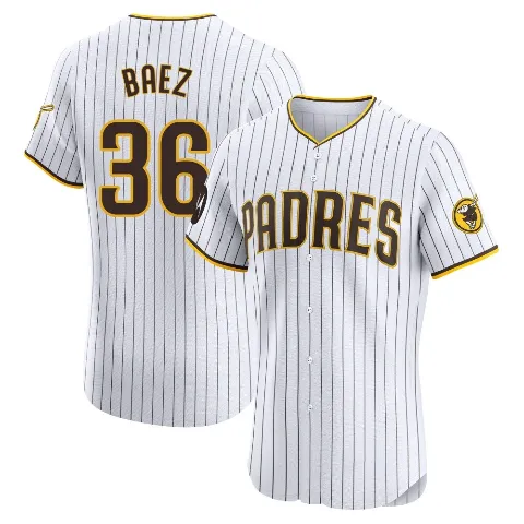 Men's San Diego Padres ＃36 Henry Baez White Elite Home Patch Jersey