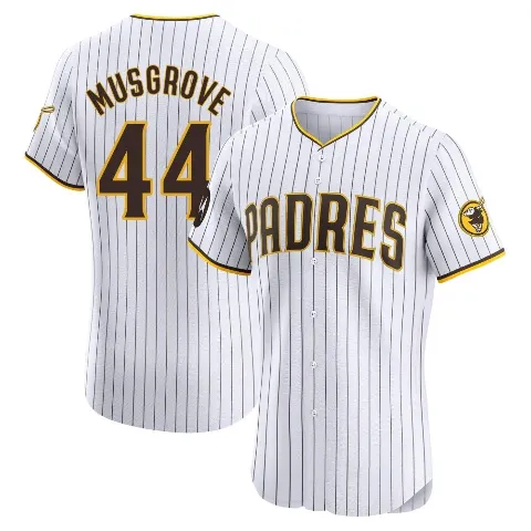 Men's San Diego Padres ＃44 Joe Musgrove White Elite Home Patch Jersey