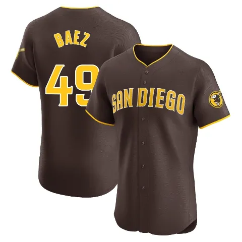 Men's San Diego Padres ＃49 Michel Baez Brown Elite Road Vapor Premier Jersey